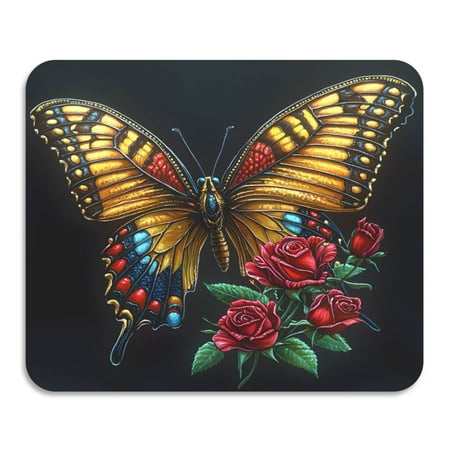

ALAZA Dish Drying Mat for Kitchen Butterfly Rose Flower Counter Absorbent Draining Pad 15.7 x11.8