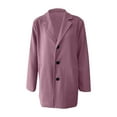 thumbnail image 3 of Lcziwo Plus Size Long Trench Coats for Women Single Breasted Thicken Wool Peacoat Notched Lapel Collar Lining Jackets Mid Long Casual Loose Outerwear Fall 2025 Purple,XL, 3 of 3