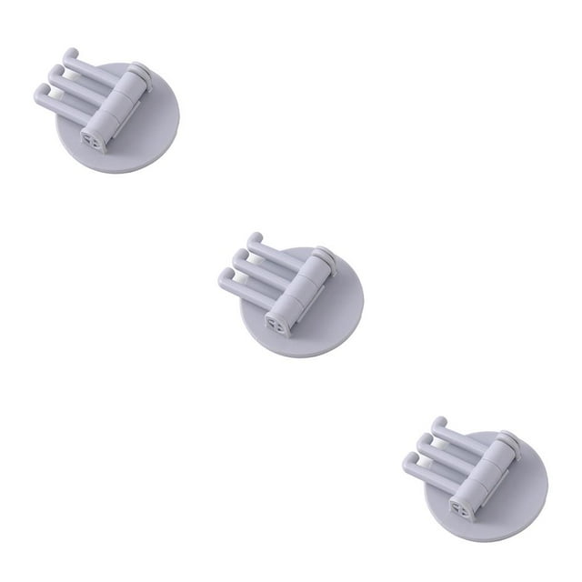 yingyy 1/2/3/5 Seamless Adhesive Hook Strong Bearing Capacity 3in1 Stick Hooks Hanging Rack Wall-Mounted Key Holder Towel Storage Racks Gray 3PCS