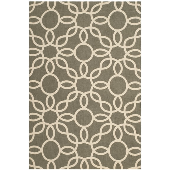 SAFAVIEH Cedar Brook Daffodil Geometric Area Rug, Grey/Ivory, 4' x 6'