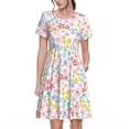 thumbnail image 1 of Balery Retro Floral Vestidos sueltos de manga corta para mujer, vestidos de verano 2025, vestidos casuales de corte A con vuelo., 1 of 6