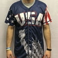 thumbnail image 2 of BLUE AMERICA #1 BASEBALL JERSEY, 2 of 5