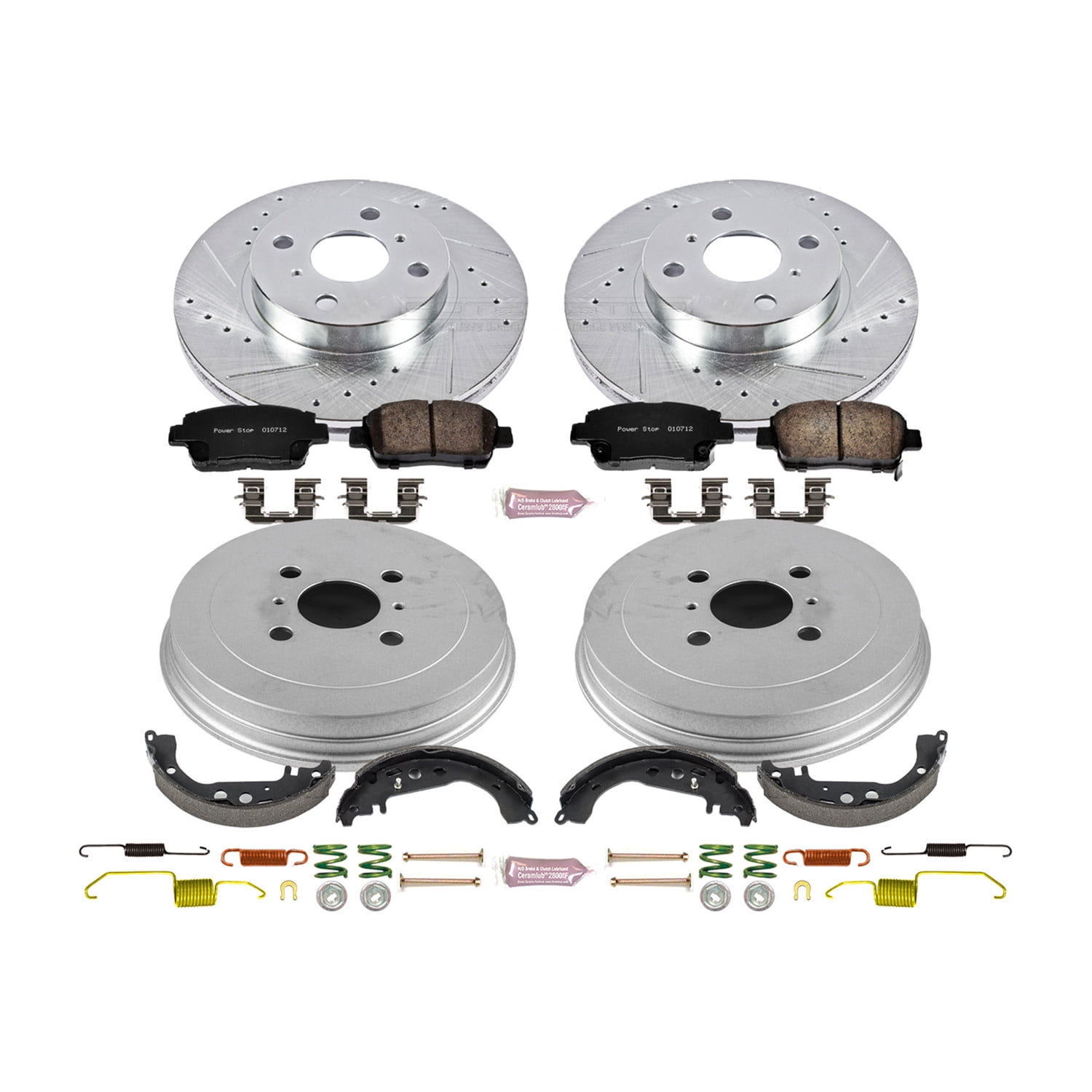 PowerStop Front and Rear Z23 Evolution Sport Brake Pad Rotor Drum and Shoe Kit Fits: TOYOTA Select Models K15201DK