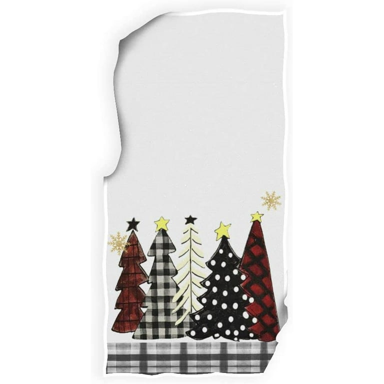 ARKENY Christmas Dish Towels for Christmas Decor Black Xmas Tree Kitchen  Towels 18x26 Inch Grey Stripe Washcloths Seasonal Merry Christmas Hand  Towel