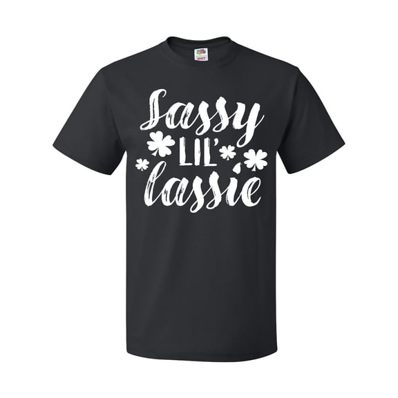 Inktastic Saint Patrick's Day Sassy Lil' Lassie with Shamrocks T-Shirt
