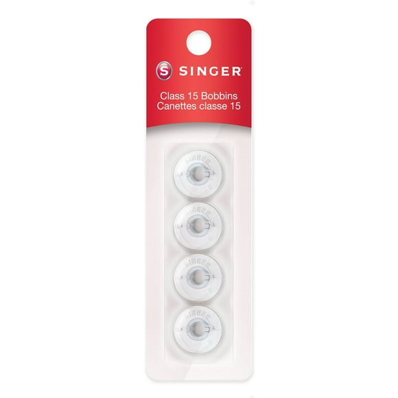 SINGER® Class 15 Bobbins-Plastic, Transparent, 4 pack
