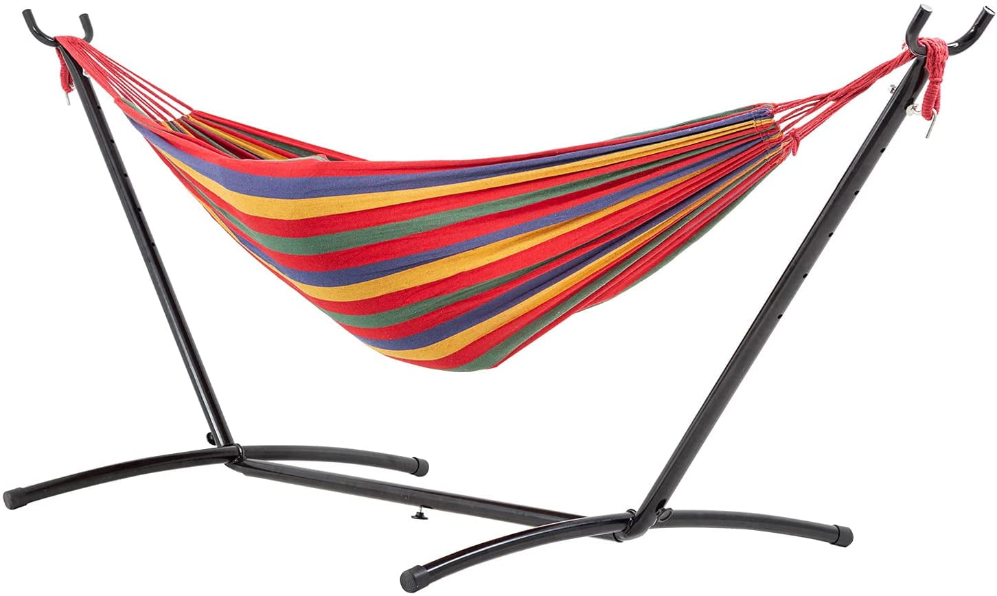 Double Hammock With Space Saving Steel Stand Include Carrying Case 