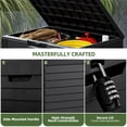 thumbnail image 4 of Uforic 35 Gallon Outdoor Resin Storage Box, Waterproof Lockable Deck Box, Package Delivery Box for Patio Cushions, Pool Supplies, Garden Tools, Black, 4 of 7