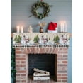 thumbnail image 6 of Beige Christmas Mantel Scarf Fireplace Decorations for Living Room, Xmas Tree Snowman Bear Snowfall Plaid Fireplace Mantel Scarf Cover Runner for Halloween/Thanksgiving/Christmas Decor 90"x17", 6 of 6