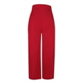 thumbnail image 3 of Qiylii Wide Leg Pants for Women High Waisted Pants Solid Color Loose Fit Casual Business Work Pants with Pockets, 3 of 5
