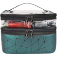 thumbnail image 3 of Bolsas de maquillaje Estuches de cosméticos de viaje de doble capa Organizador de maquillaje Bolsas de aseo (negro), 3 of 5