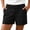#03 Black 【Mix & Match: Stock Up on Your Favorite Colors】, variant on Women's High Waisted Wide Leg Shorts with Pockets, Button Front, Elastic Waist, Tummy Control, Summer Beach Shorts, Casual Denim Style, Polyester | TruBelle,Army Green L