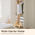 thumbnail image 3 of Wooden Step Stool, Toddler Kitchen Stool Helper Bathroom Portable Pine Wood Anti-slip Foot Stools Step Ladder Adults Kids, 3 of 11