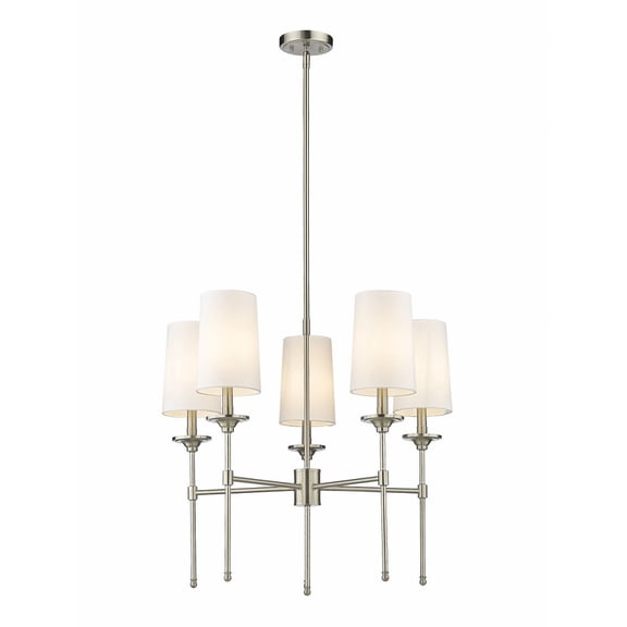 5 Light Chandelier In Traditional Style-25.5 Inches Tall And 28 Inches Wide-Brushed Nickel Finish Z-Lite 3033-5Bn