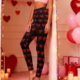 thumbnail image 2 of Vekome Womens Leggings Plus Size Valentines High Waisted Yoga Pants Seamless Heart Lightweight Running Tights Black L, 2 of 7