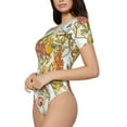 thumbnail image 2 of Easygdp Ducks And Flowers Women'S Waist-Cinching Short-Sleeved Onesie, Olastic Onesiet,Snaps At Bottom,Easy To Put On And Take Off - Large, 2 of 9