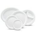 Classic White Disposable Paper Dinner Plates, Microwavable, 10