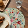 thumbnail image 3 of Sage Green Floral Round 15 Inch Placemats Set of 4, Spring Flowers Leaves Farmhouse HeatResistant Non Slip Place Mats for Dining Table, Wipeable Braided Kitchen Table Mats for Housewarming, 3 of 9