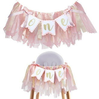 1st Birthday High Chair Tutu Skirt Banner Baby Birthday Decoration