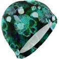 thumbnail image 1 of FYBTO Swimming Cap Marine Style Seashell Scales Skull Green Adult FYBTO Polyester, 1 of 4