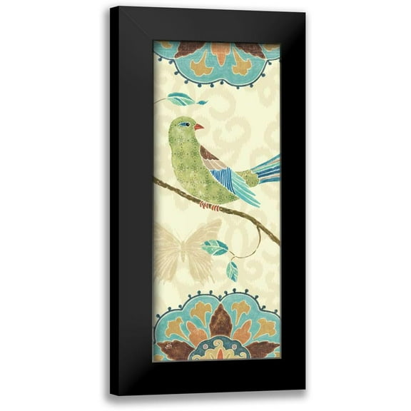 Brissonnet, Daphne 8x14 Black Modern Framed Museum Art Print Titled - Eastern Tales Bird Panel II