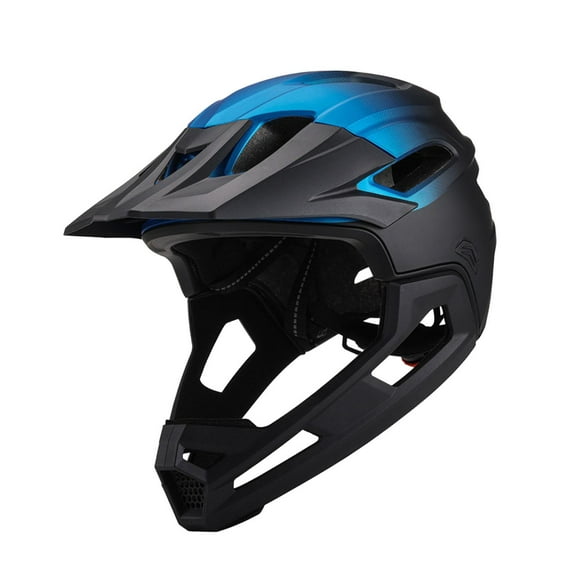 Casco de bicicleta de cara completa, casco de bicicleta para mujeres y hombres, cascos protectores, sombrero de flujo de aire ajustable, casco ligero azul negro