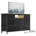 thumbnail image 1 of Historyli Soporte para TV de 8 Cajones de 47.4 Pulgadas (120 cm),para TVs de hasta 50 Pulgadas,Cómoda con Cajones con Luz LED RGB y Toma de Corriente para Centro de Entretenimiento con Almacenamiento, 1 of 8