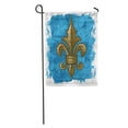 thumbnail image 1 of SIDONKU Blue Jazz Fleur De LYS French Gold Louisiana Brass Arms Garden Flag Decorative Flag House Banner 12x18 inch, 1 of 2