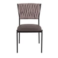 thumbnail image 4 of LumiSource Black Metal, Grey PU, Light Brown Fabric Braided Tania Chair - Set of 2, 4 of 8
