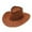 Brown, variant on HNMKIU Western Cowboy Hat for Adults Fashionable Wide Brim Sun Summer Travel Outdoor Casual Hat Orange,One Size