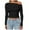 Black, variant on GEWSEY Womens Off The Shoulder Tops Long Sleeve Going Out Basic Shirts Cute Y2K Fall Trendy Fashion 2025 (Grey, M)