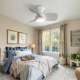 thumbnail image 2 of Noaman 23 Inch Indoor Ceiling Fan with 18W LED Light, 3 ABS Blades, Remote Control, Reversible DC Motor, White, ETL Certified, 2 of 6