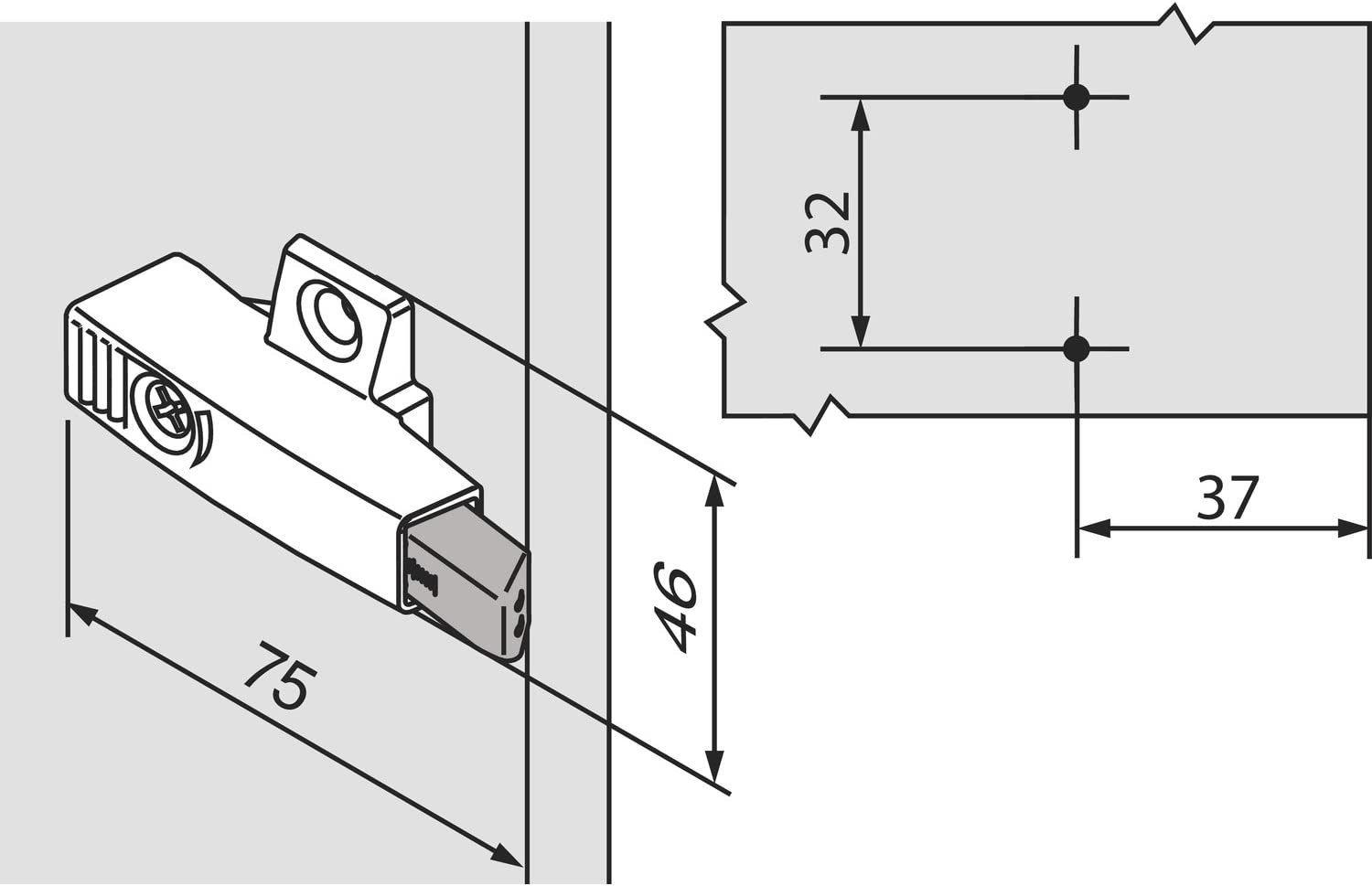 Blum 971A0500 Blumotion Soft Closing Wing Plate Mechanism For Euro Hinges - Nickel - image 2 of 5