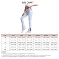 thumbnail image 5 of Pantalones de yoga con abertura lateral, cintura en V, control de barriga, pantalones de baile elásticos de color puro para mujer, azul claro M, 5 of 5