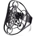 thumbnail image 1 of ORUYROP Bague Cube de Metatron Ajustable Archange Protection de Metatron Déclaration Creusée Bague Ouverte en Acier Inoxydable pour Femmes Bijoux, 1 of 7