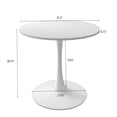 thumbnail image 3 of 32"Modern Round Dining Table with MDF Table Top, Metal Base, Dining Table, End Table, Coffee Table for Dining Room, Kitchen, Living Room (White), 3 of 6
