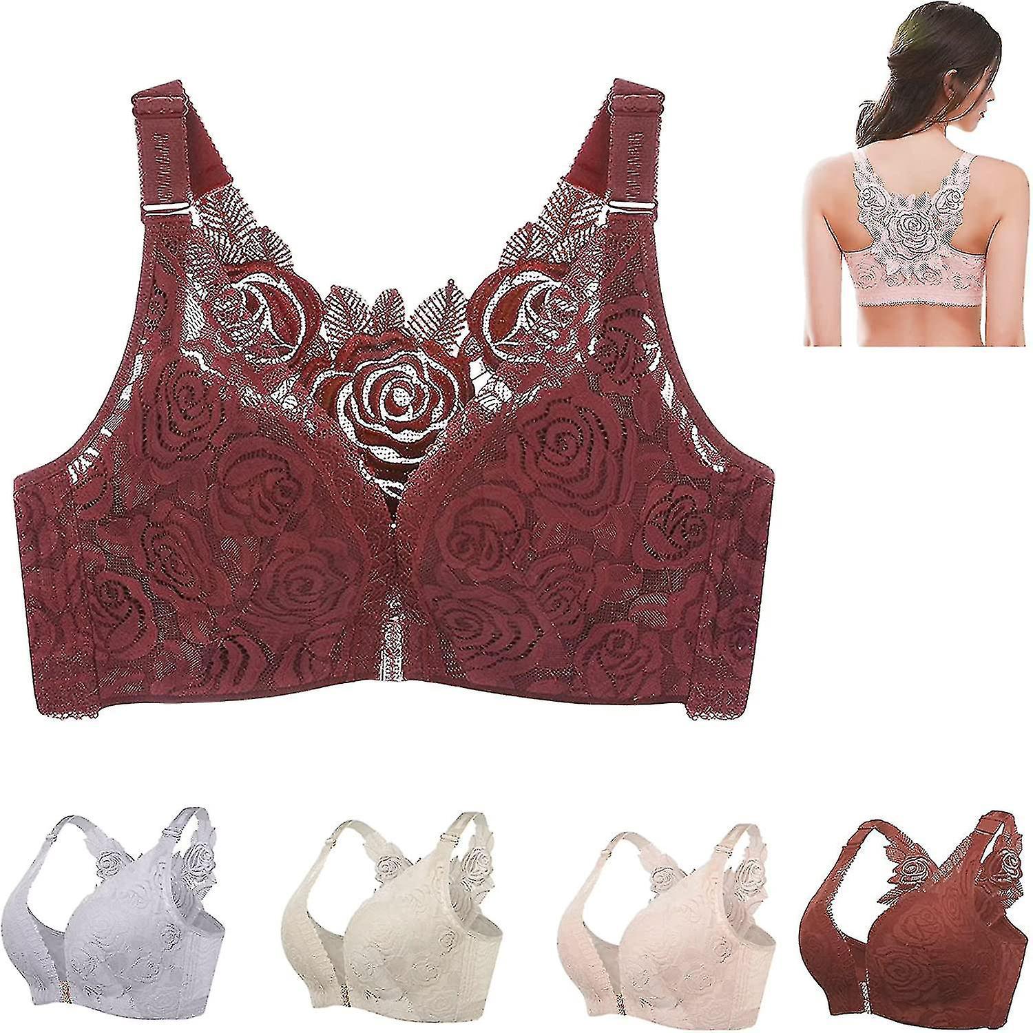 Lishi Comfort Rose Front Closure Push Up Wire-free Seamless Bra