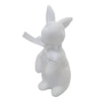 thumbnail image 1 of Figura de conejito flocado Decoración de Pascua Decoración de interior 21,5 cm Suave con lazo para Blanco, 1 of 6