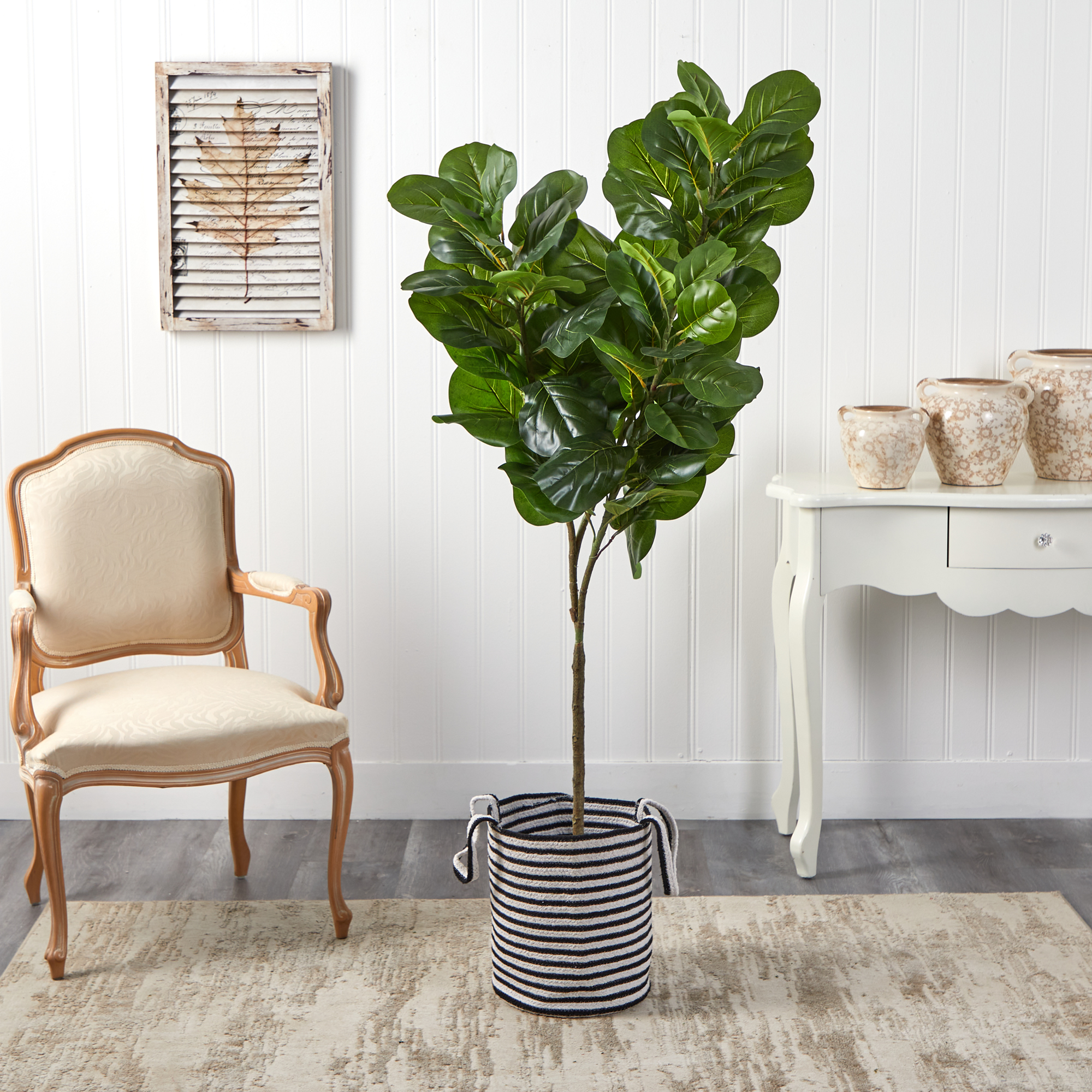 Nearly Natural 6' Fiddle Leaf Fig Artificial Tree in Planter