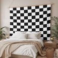 thumbnail image 3 of Simple Black White Checkered Small Tapestry for Bedroom Wall Hanging Tapestry, Lattice Buffalo Plaid Ceiling Backdrop Tapestries Poster Blanket Wall Decor for Teens Room Living Room Dorm 23" x 28", 3 of 8