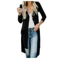 thumbnail image 1 of Cardigan Long pour Femmes avec Bouton Cardigan sur le devant Ouvert avec Poches, 1 of 2