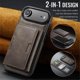 thumbnail image 2 of Case For IPhone Air Funda Protectora RFID de 6,5" con Ranuras para 7 Tarjetas Magsafe, Soporte 2 en 1, Funda Protectora de Cuero Desmontable a Prueba de Golpes, Café, For IPhone Air, 2 of 7