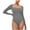 Dark Gray, variant on hotojiny Bodysuits for Women Stretchy Long Sleeve Square Collar Slim One-Piece Outfits Casual Bodycon Going out Romper with Thumb Hole