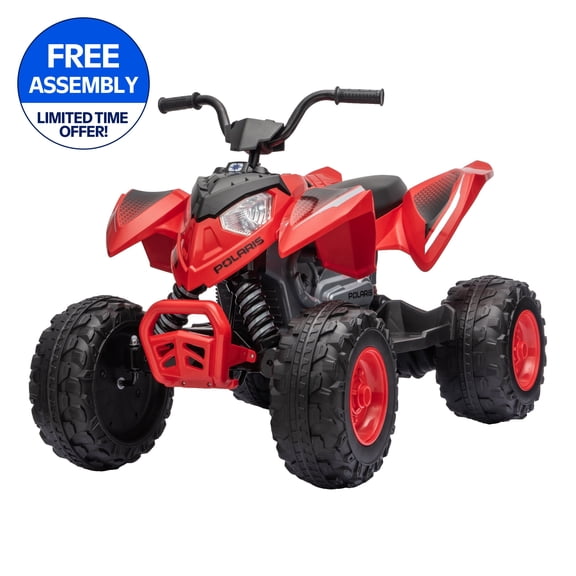 Polaris Outlaw 110 12V Red - Electric ATV Ride-On for Kids, Ages 3 , Includes Rechargeable Battery and Charger