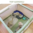 thumbnail image 4 of Tienda para gatos con espacio amplio y malla anti-mosquitos, ideal como sala de parto o aislamiento, color verde militar, tamaño grande (PD50063#)., 4 of 6