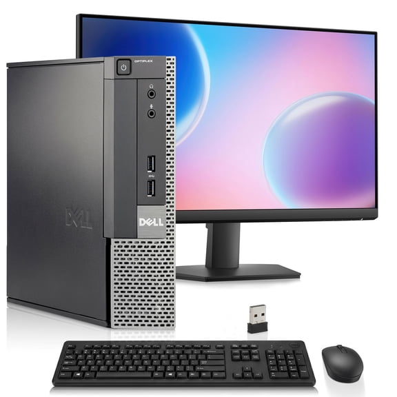 Restored Dell OptiPlex 9020 USFF PC | Intel i5-4th | 8GB RAM + 256GB SSD | 19" Monitor | Wi-Fi | Windows 11 Pro | Wireless Keyboard & Mouse