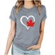 thumbnail image 1 of Camisetas de Manga Corta para Mujeres Canadá Día Hoja de Arce Impresión Básica de Verano Tee, Cuello Redondo Camiseta Casual, 1 of 3