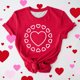 thumbnail image 2 of Pantalones Cortos para las Mujeres Sexy Impreso Suéter Superior, Día de San Valentín Casual Cuello Redondo Blusa Tee, 2 of 7