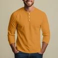 thumbnail image 5 of Lumtrix Men's Henley Shirts Long Sleeve Button Down T-Shirt Lightweight Fashion Casual Pullover Shirt Saffron XXL, 5 of 8