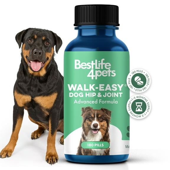 BestLife4Pets Walk-Easy Extra Strength Dog Hip and Joint Supplement - Suitable for All Breeds